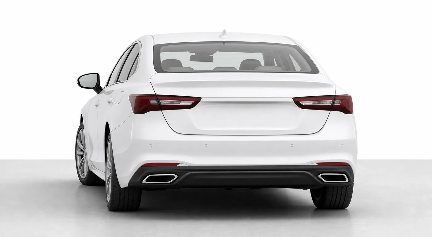Rear view of a vehicle used to preview rear windshield tint